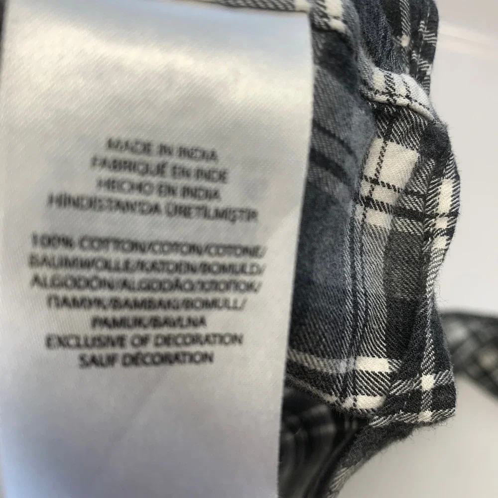 Polo Ralph Lauren Mens Plaid Button Down Shirt Black White Long Sleeve Cotton L